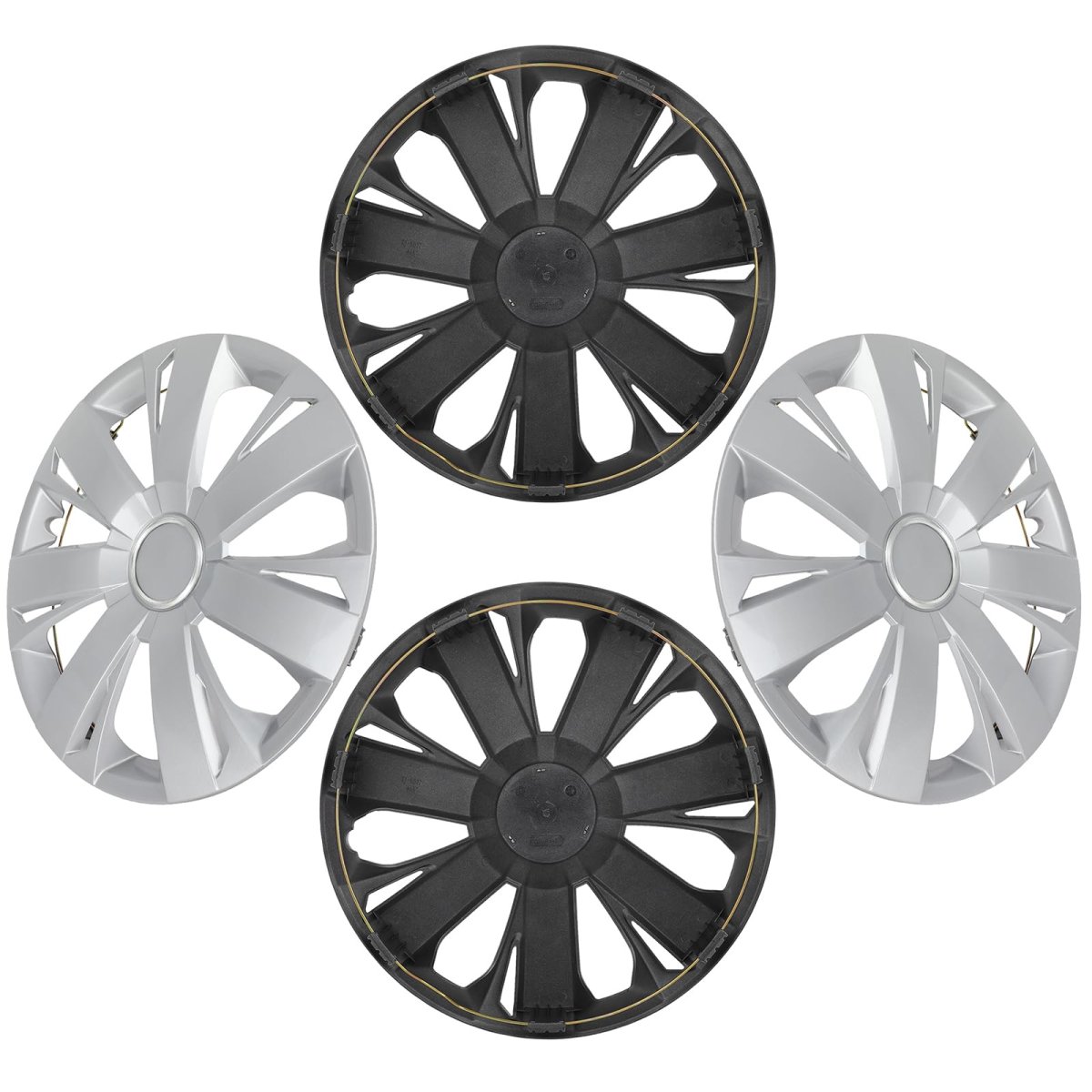 Set Of 4 16 In Universal Wheel Rim Hubcaps Silver Replacement Covers For Acura Chevrolet Dodge Ford Honda Hyundai Kia Mazda
