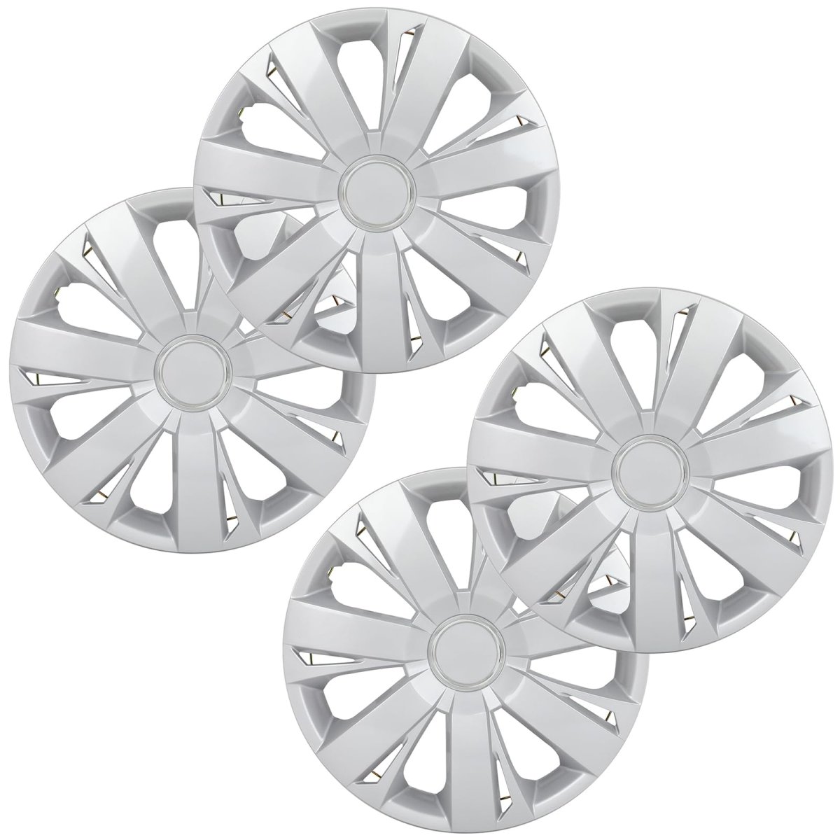 Set Of 4 16 In Universal Wheel Rim Hubcaps Silver Replacement Covers For Acura Chevrolet Dodge Ford Honda Hyundai Kia Mazda