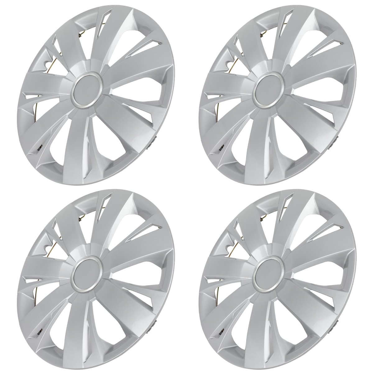 Set Of 4 16 In Universal Wheel Rim Hubcaps Silver Replacement Covers For Acura Chevrolet Dodge Ford Honda Hyundai Kia Mazda