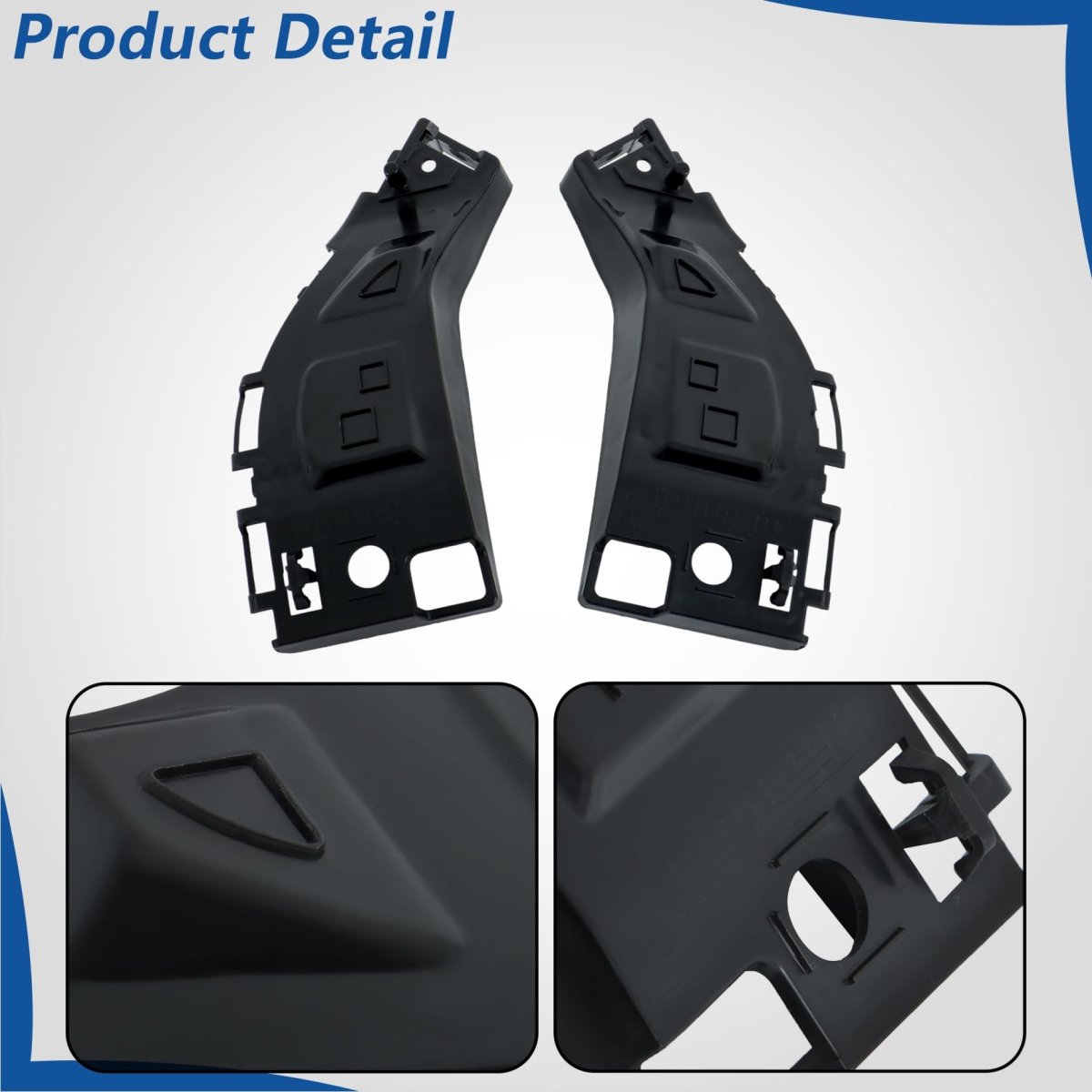 Front Bumper Side Support Set For Flex 2009 2019 Left And Right 2pcs Black Plastic Replacement 8a8z17e814a 8a8z17e814b