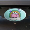 Cute Unicorn Pig With Rainbow Oval Tow Trailer Hitch Cover Plug Insert