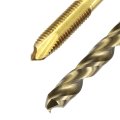 Metric Tap Drill Bit Set 2pcs M5 X 0 8 Spiral Point Thread Taps Titanium Coated And 4 2mm Twist Bits Roasted Yellow Screw 