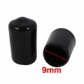 Uxcell 25 Pcs 9mm Inner Dia Pvc Vinyl End Cap Bolt Screw Thread Protector Black