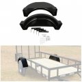 Hecasa Set Of 2 Single Axle Trailer Fenders 13 Wheels Tires Plastic Fender Top Step Skirt Boat W O Black