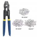 Wire Rope Crimping Tool Cable Crimps Aluminum Double Barrel Ferrule Loop Sleeve And 180pcs Stainless Steel Thimble Assortment