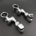 Xkh Group Motorcycle Chrome Short Angled Adjustable Highway Peg Mounting Kit For Bike With 1 Inch 25mm Front Engine Guard Frame