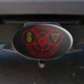 Pineapple And Pizza Pentagram Unholy Combination Oval Tow Trailer Hitch Cover Plug Insert