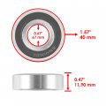 Caltric Steering Stem Bearing Seal Kit Compatible With Yamaha Kodiak 450 Yfm450f 4x4 2003 2004 2005-2021