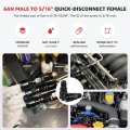 2pcs 6an Fuel Rail Fitting 9 16-18unf Thread 5 16 Id 37a Flare Seal 6061-t6 Aluminum For Ls Swap Return Line Sensor Black