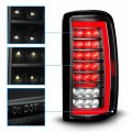 Amerilite For 2000-2006 Chevy Tahoe Suburban Gmc Yukon Denali Xl Full Led C-type Tube Black Replacement Tail Lights Assembly