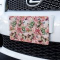 Kittens Cats Pink Flowers Butteflies Pattern Novelty Metal Vanity Tag License Plate