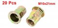 Uxcell 20 Pcs Carbon Steel Half Hex Body Blind Rivet Nuts M10x21mm
