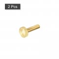 Uxcell Knurled Thumb Screws M5x20mm Flat Brass Bolts Grip Knobs Fasteners For Pc Electronic Mechanical 2pcs