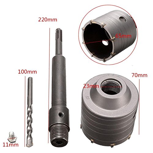 Hanperal 65mm Sds Plus Shank Hole Saw Cutter Concrete Cement Stone Wall Drill Bit