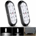 Trailer Tail Lights 2pcs 6 In Reverse Back Up Led Lamp White Ip67 Waterproof Surface Mount For Truck Rv Boat Bus Lorry Camper 
