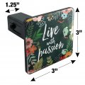 Live With Passion Floral Inspirational Tow Trailer Hitch Cover Plug Insert