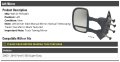 Left Driver Side Manual Mirror Telescoping Trailer Tow Black Textured Compatible With 2003-2016 Ford E-350 Super Duty