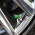 Superman Character Tire Rim Wheel Aluminum Valve Stem Caps Green Resin Topped Air Covers For Cars Trucks And Vans 4 Piece Set
