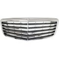 Front Grille Assembly For Mercedes Benz E320 E350 E550 2007 2008 2009 Chrome Shell With Painted Gray Insert Sedan Wagon Plastic 