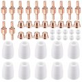 Uxcell 40 Pcs Plasma Cutting Consumables Standard Accessory Set For Cutter Torch Pt-31 Lgk-40 Cut-40
