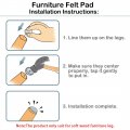 Uxcell 40pcs Screw Felt Glider Furniture Pad Nails Screw-in Glide Slider 22mm 7 8 Dia For Wooden Table Desk Leg Feet