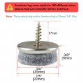 Uxcell 40pcs Screw Felt Glider Furniture Pad Nails Screw-in Glide Slider 22mm 7 8 Dia For Wooden Table Desk Leg Feet