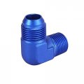 X Autohaux An10 90 Degree Male To 1 2 Npt Flare Bulkhead Fitting Adaptor Connector For Car Blue 6061 Aluminum Alloy