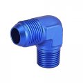 X Autohaux An10 90 Degree Male To 1 2 Npt Flare Bulkhead Fitting Adaptor Connector For Car Blue 6061 Aluminum Alloy