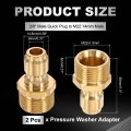2pcs Pressure Washer Adapter 3 8 Male Quick Plug To M22 14mm Connect Fittings Brass Swivel For Power Washers Hose