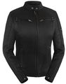 True Element Womens Sleek Vented Scooter Collar Leather Motorcycle Jacket Black X-large 