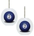 Set Of 2 Billiards Two Ball Solid Ceramic Fan Pulls 