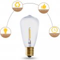 St38 Antique Vintage Style Light Warm White 2700k Old Fashioned Led Incandescent 7watt Not Dimmable Edison Bulb Clear Glass E12