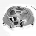 Httmt Mt313-004a- Motorcycle Chrome Right Side Engine Clutch Cover With White Led See Through Compatible Kawasak Zx14r