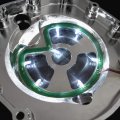 Httmt Mt313-004a- Motorcycle Chrome Right Side Engine Clutch Cover With White Led See Through Compatible Kawasak Zx14r
