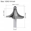 Uxcell Router Bit 1 2 Shank-1 4 Inch Cutting Dia Round Over Corner 2 Flutes Tungsten Steel For Woodworking Milling Cutter Tool