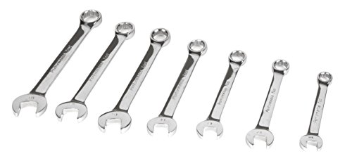 W30001 7 Piece Metric Combination Wrench Set 10 To 18 Mm Polished Chrome Alloy Steel With Rounded Box Ends For Increased Torque
