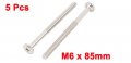 Uxcell M6x85mm Male Thread Phillips Flat Head Bolt Screw Suitable For Double Bed Furniture Tv Rack Wall Hanging 5pcs