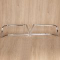 Hecasa Pair Headlight Bezel Compatible With Peterbilt 375 385 Trucks Headlamp Trim Cover Assembly Chrome Silver Abs Plastic