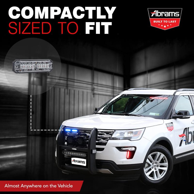 Abrams Ultra Series Light Head Amber 18w 6 Led Sae Class-1 Tow Truck Snow Plow Construction Vehicle Grille Surface Mount Strobe
