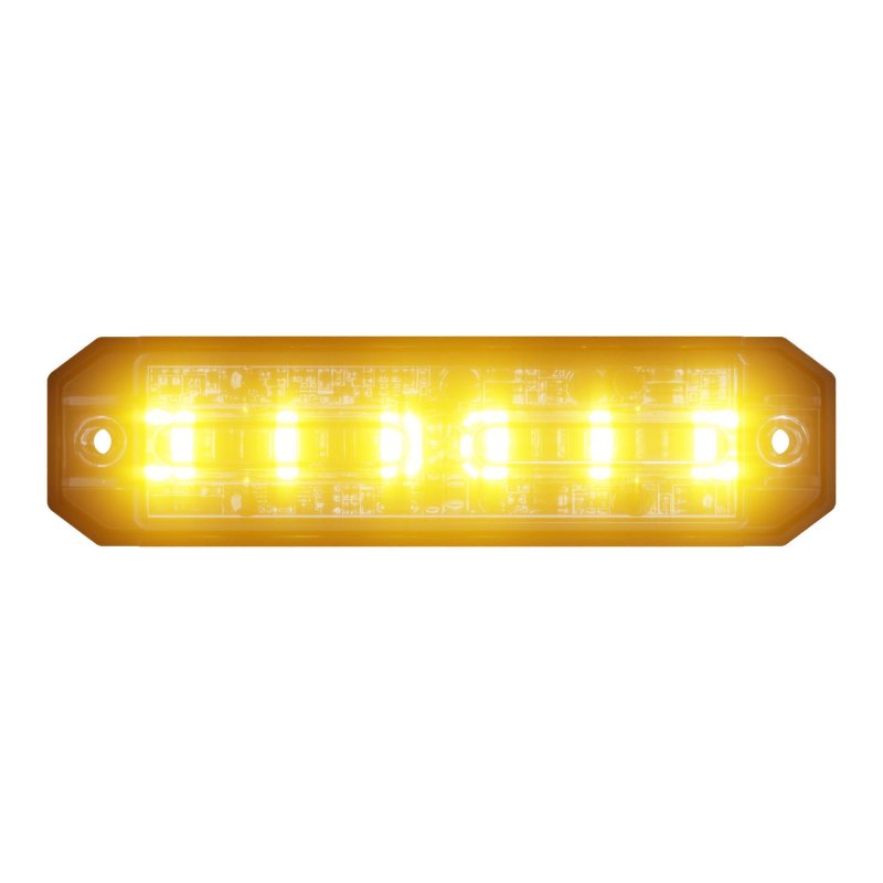 Abrams Ultra Series Light Head Amber 18w 6 Led Sae Class-1 Tow Truck Snow Plow Construction Vehicle Grille Surface Mount Strobe