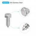 Uxcell Hex Head Lag Screws Bolts 10pcs 1 2 X 1-1 304 Stainless Steel Partial Thread Wood