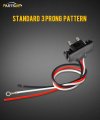 Partsam 8x Truck Trailer Molded 3 Prong Pigtail Harness Stop Turn Tail Brake Backup Light