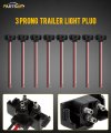 Partsam 8x Truck Trailer Molded 3 Prong Pigtail Harness Stop Turn Tail Brake Backup Light