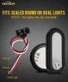 Partsam 8x Truck Trailer Molded 3 Prong Pigtail Harness Stop Turn Tail Brake Backup Light