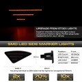 Vipmotoz Front Full Led Side Marker Lights Compatible With 2008-2017 Kenworth T660 T170 T270 T370 Chrome Housing Smoke Tinted