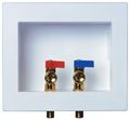 Water-tite Du-all Dual Drain Washing Machine Outlet Box With Brass Qtr-turn Valves Installed 1 2 Cpvc Conx 