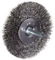 Weiler Vortec Pro Wide Face Wire Wheel Brush Round Hole Carbon Steel Crimped 6 Diameter 0 014 5 8-1 2 Arbor 1-1 Bristle Length 