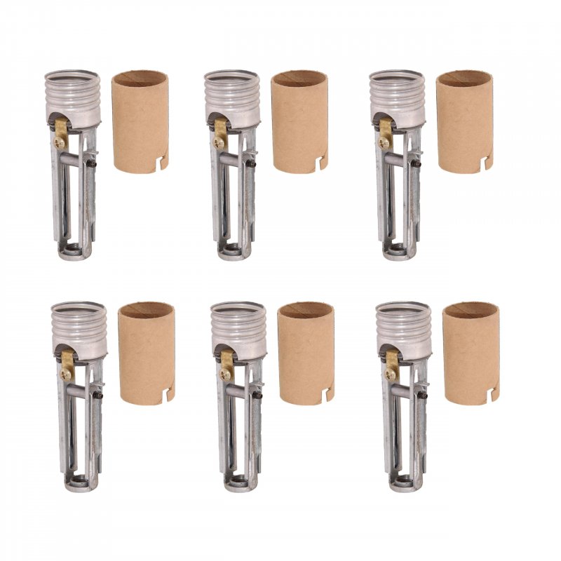B P Lampa Medium Base Adjustable Keyless Candle Socket 6 Pack