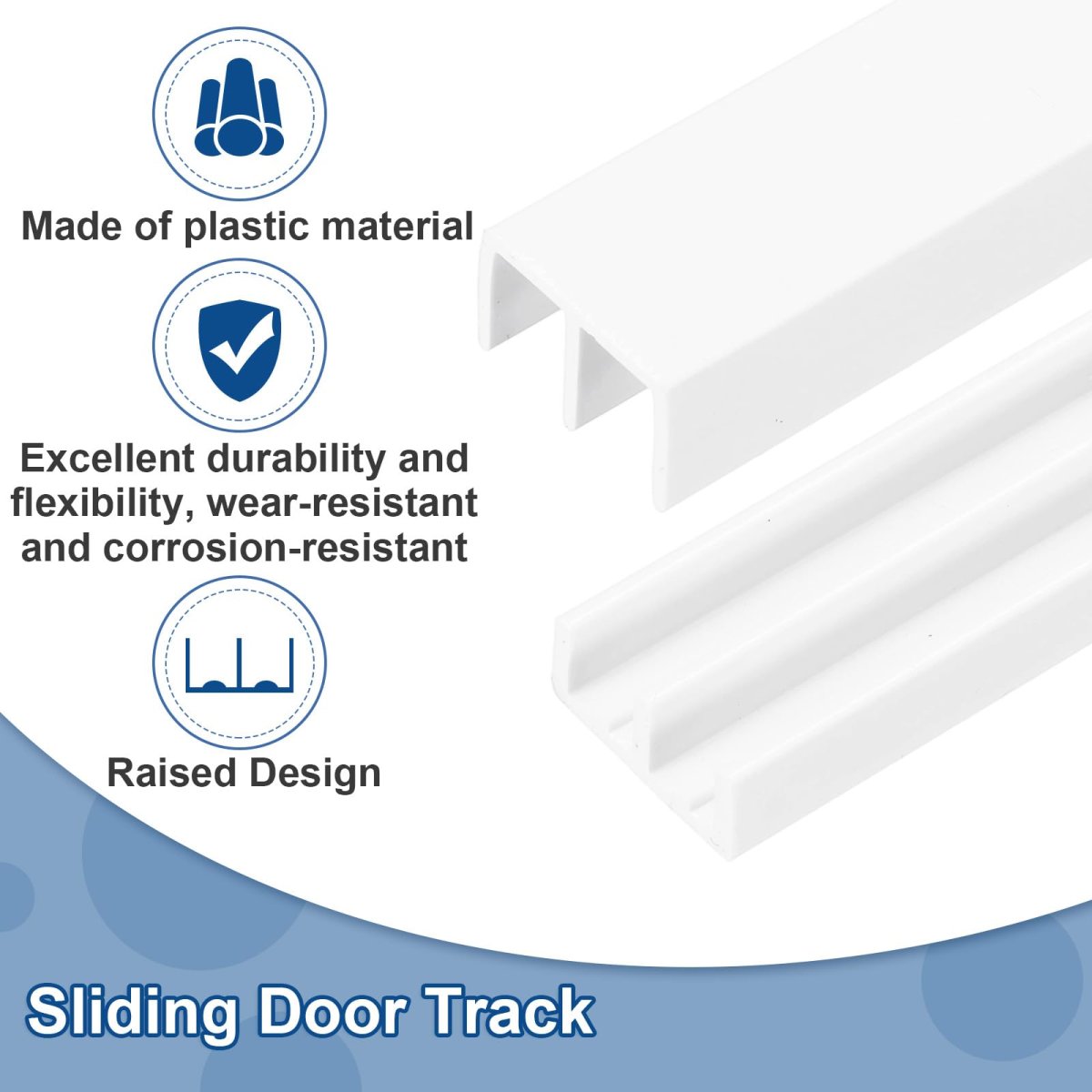 Plastic Sliding Door Track 3 Set 4 27ft Glass Cabinet Window Hardware For 1 In Thick Panels Small Bypassing Closet White