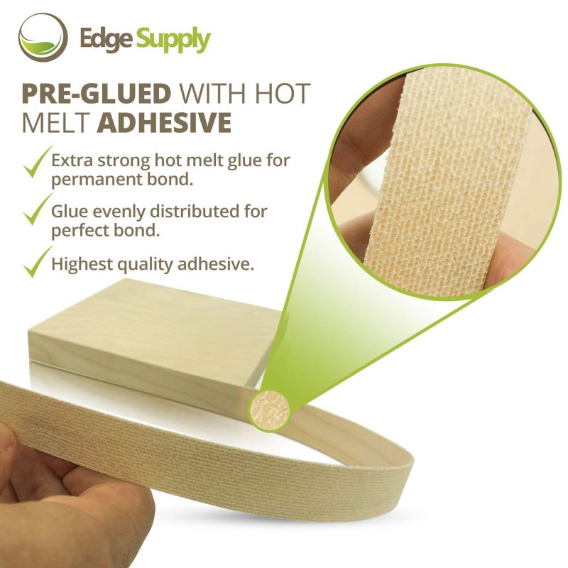Edge Supply Birch 3 4 X 25 Roll Wood Veneer Banding Preglued Iron On With Hot Melt Adhesive Flexible Tape Sanded To Perfection